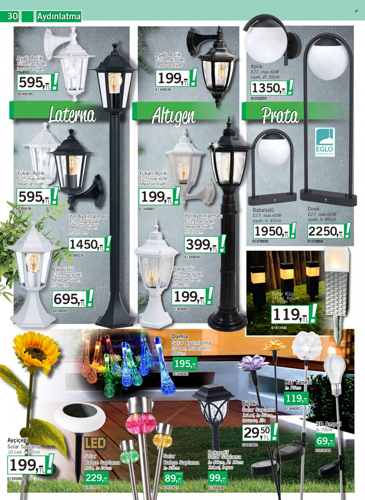 Bauhaus aktüel ürünler, broşür  - 5.21.2023 - 6.2.2023 - Satıştaki ürünler - ampul, aydınlatma, çiçek. Sayfa 30.
