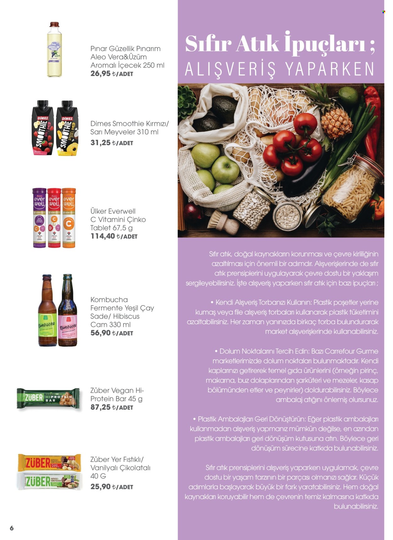 thumbnail - Carrefour Gurme aktüel ürünler, broşür  - 2.1.2024 - 2.29.2024 - Satıştaki ürünler - Pınar, makarna, Ülker, pirinç, Dimes, çay. Sayfa 6.