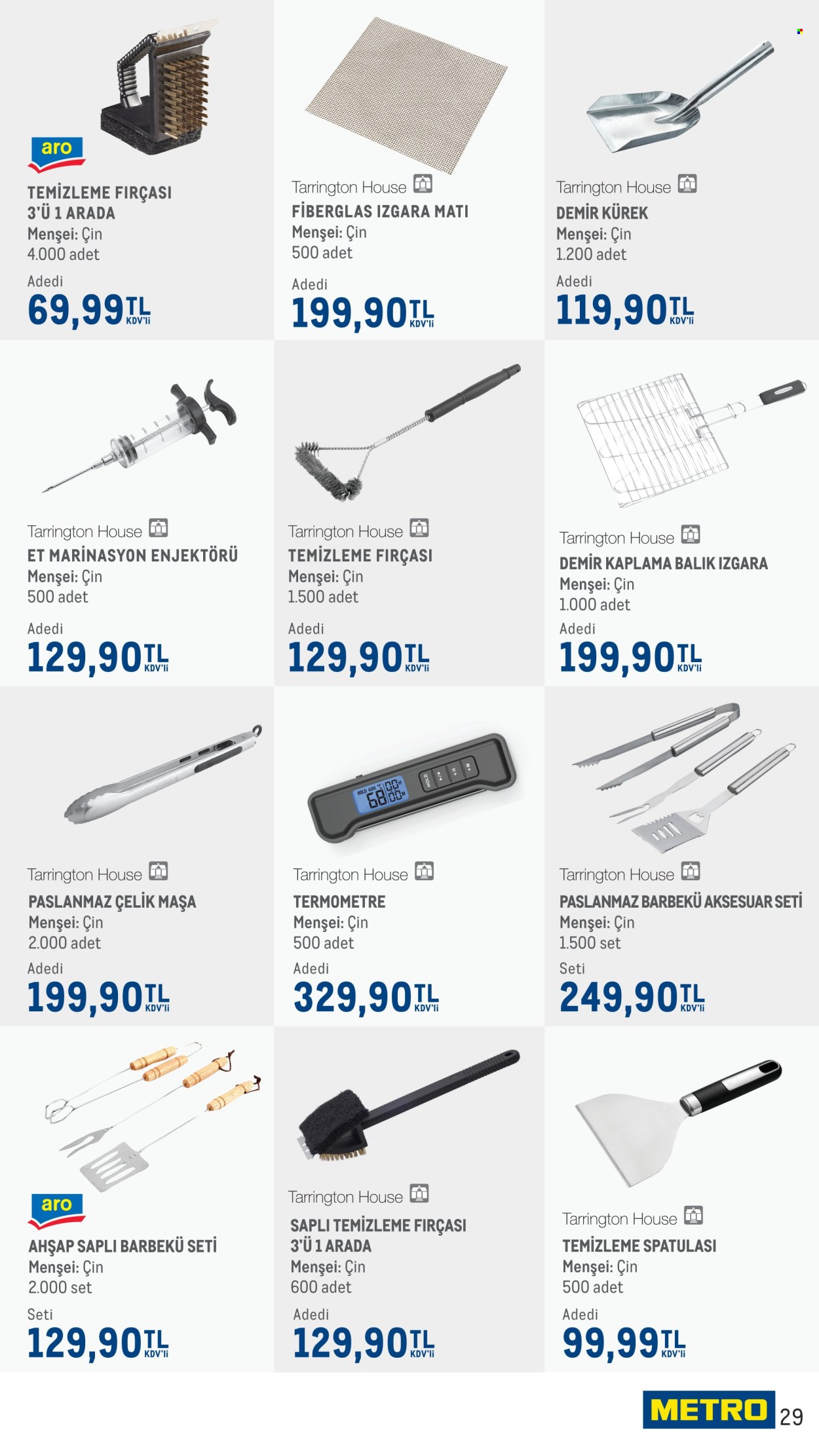 thumbnail - Metro aktüel ürünler, broşür  - 4.5.2024 - 5.5.2024 - Satıştaki ürünler - fırça, kürek, spatulası, masa, ızgara. Sayfa 29.