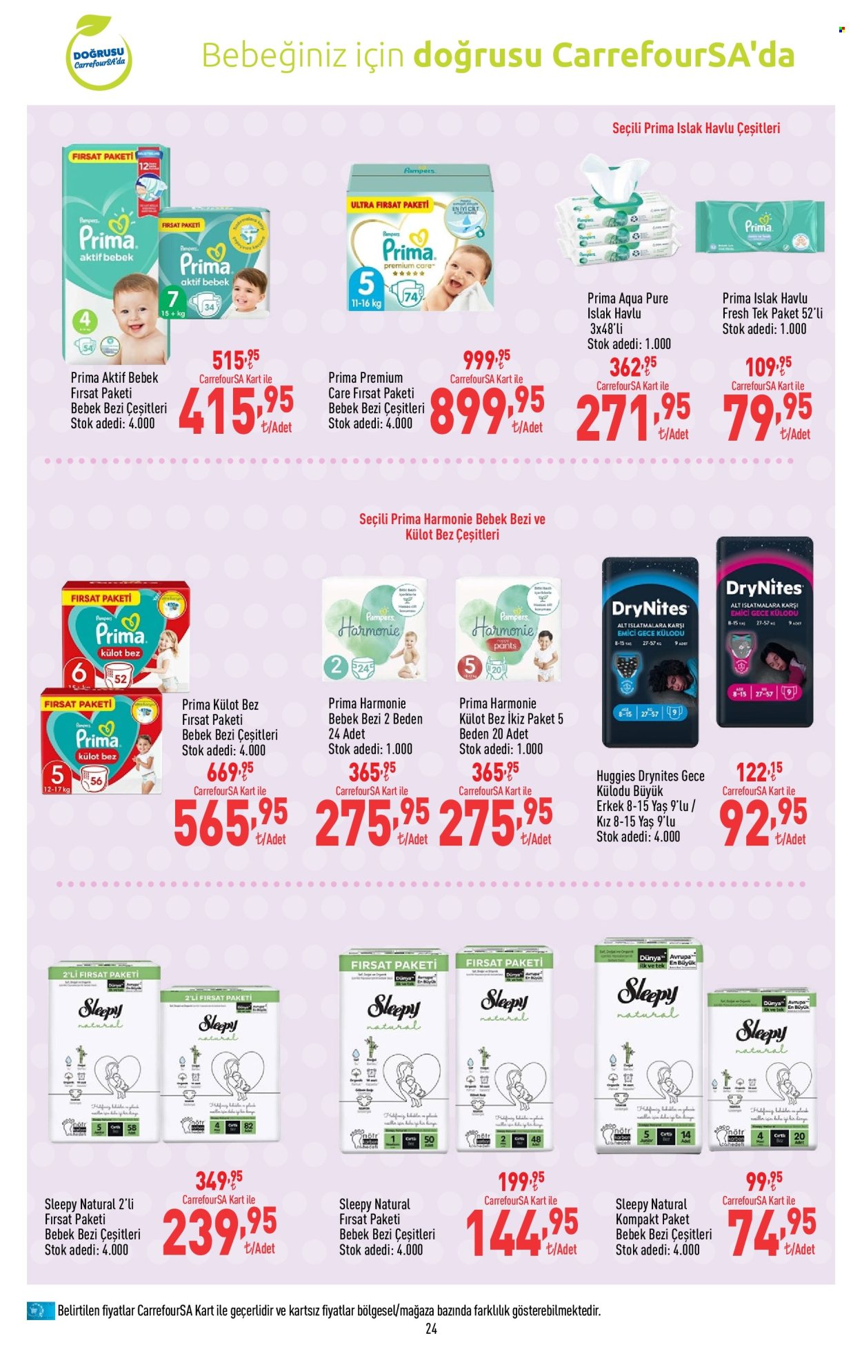 thumbnail - Carrefour aktüel ürünler, broşür  - 4.15.2024 - 5.1.2024 - Satıştaki ürünler - Huggies, bebek bezi, islak havlu, havlusu, külot. Sayfa 25.