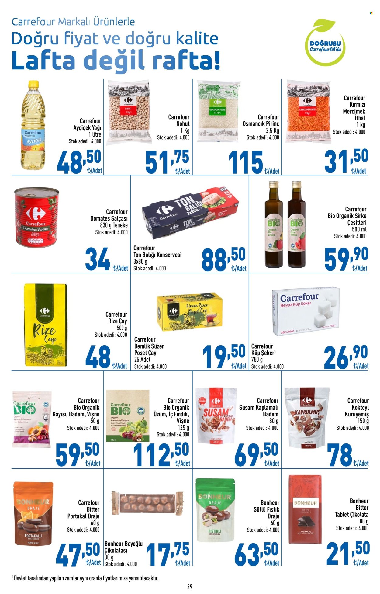 thumbnail - Carrefour aktüel ürünler, broşür  - 4.15.2024 - 5.1.2024 - Satıştaki ürünler - çikolata, domates salça, yağı, ayçiçek yağı, çay. Sayfa 30.
