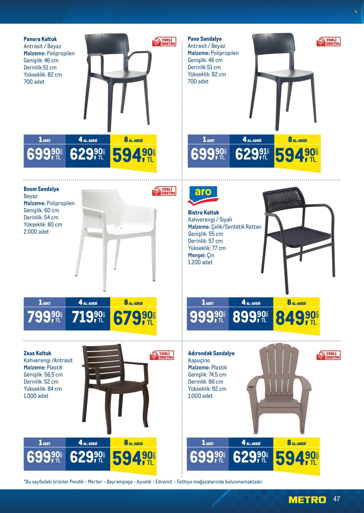 thumbnail - Metro aktüel ürünler, broşür  - 4.19.2024 - 5.2.2024 - Satıştaki ürünler - sandalye, koltuk. Sayfa 47.